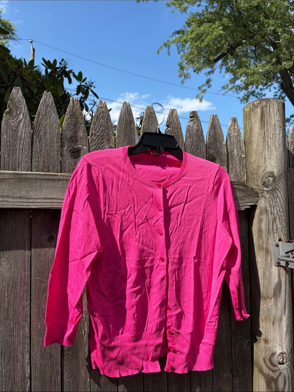 Ann Taylor large hot pink cardigan!!